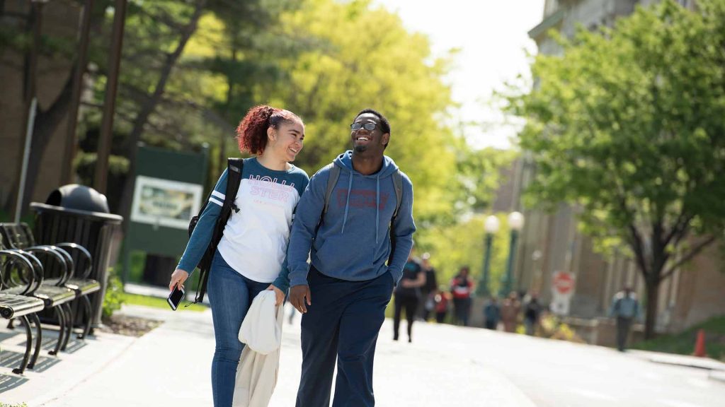 Students walking to class