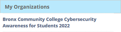 CUNYfirst My Organizations