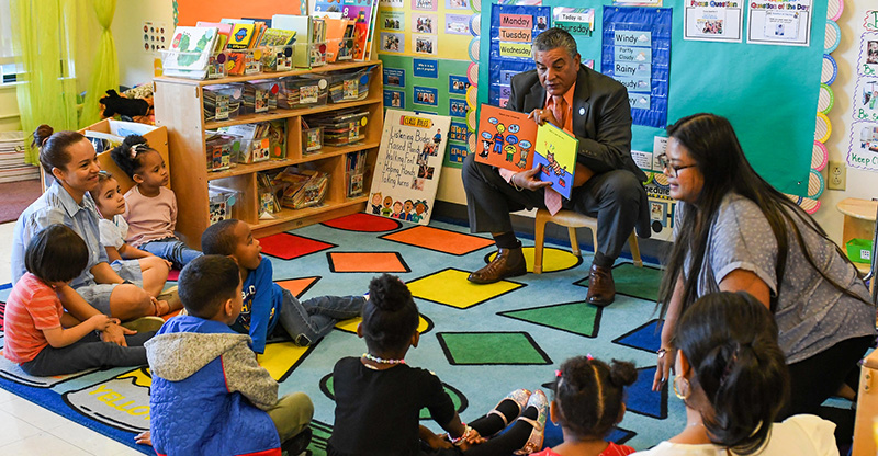President Milton Santiago Reads to Pre-K “Rising Stars” Children of BCC Students at Early Childhood Center 