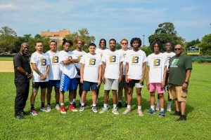 team photo of BCC men's basketball team