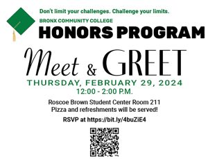 The Honors Program offers highly interactive course experiences emphasizing critical thinking. The program gives students the opportunity to challenge themselves and push learning further. In this meet and greet information session, students will learn: How to take Honors Courses How to establish Honors Contracts How to become an Honors Scholar The benefits of the Honors Program 