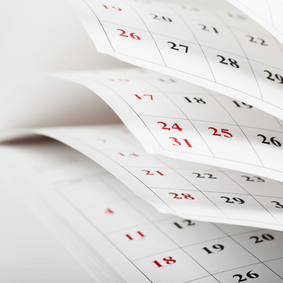 Images of flipping calendar pages