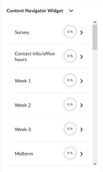 BrightSpace: Content Navigator Widget