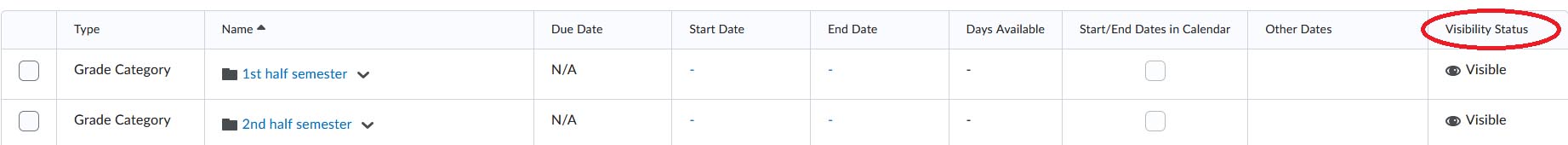 BrightSpace: Visibility Status