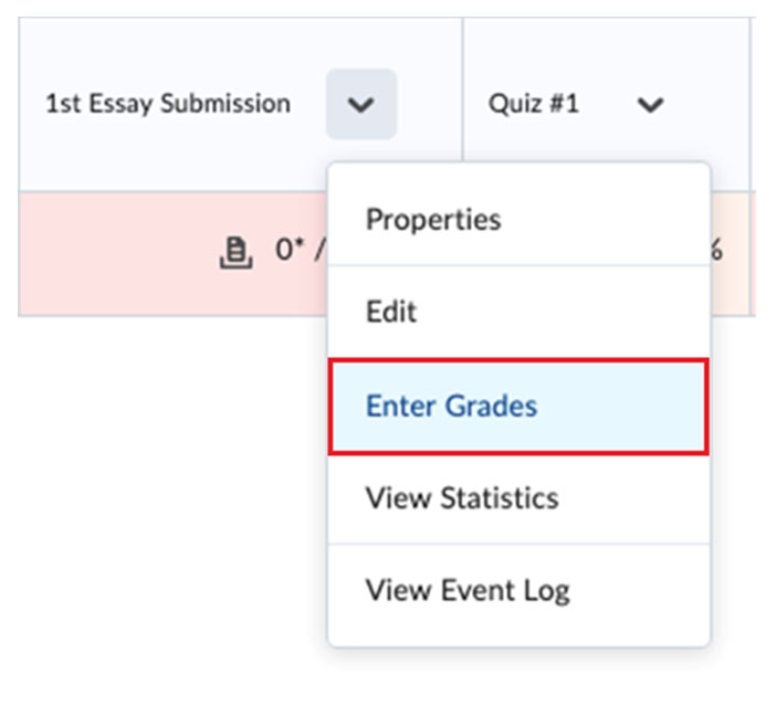 BrightSpace: Enter Grades In Grades Tool