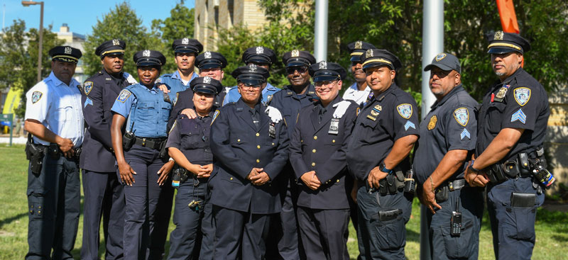 Public Safety team members as they receive the prestigious FBI-LEEDA Agency Trilogy Award