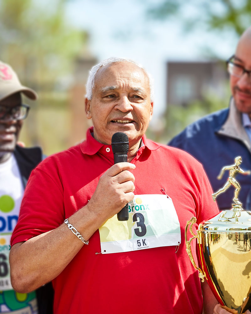 Professor Henry A. Skinner at the 2018 Run for the Bronx