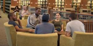 Students in the library