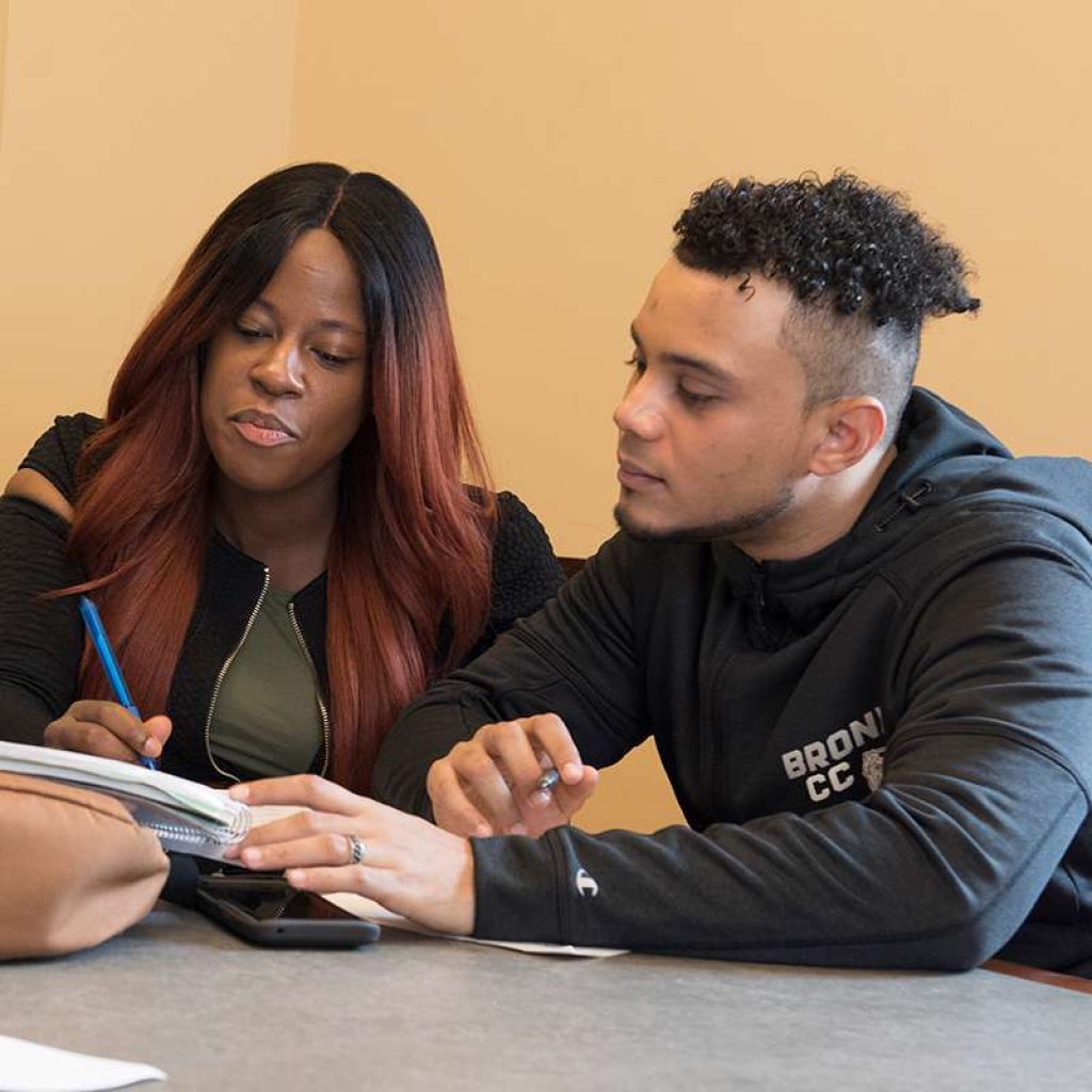 Students studying in the library