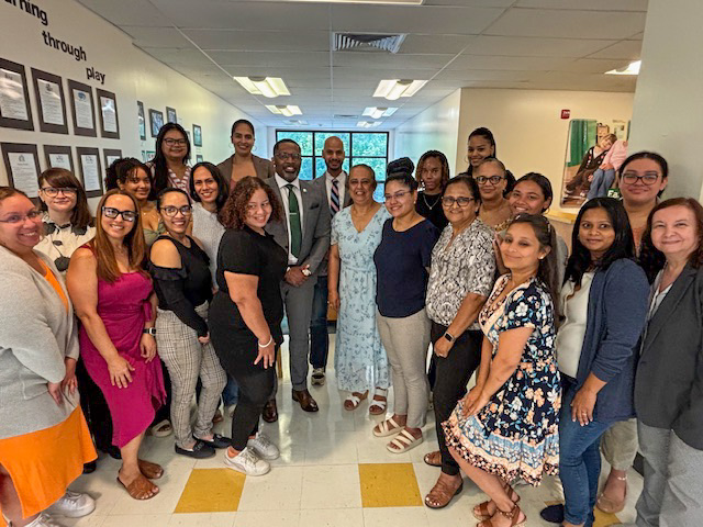 President Johnson at the Early Childhood Learning Center