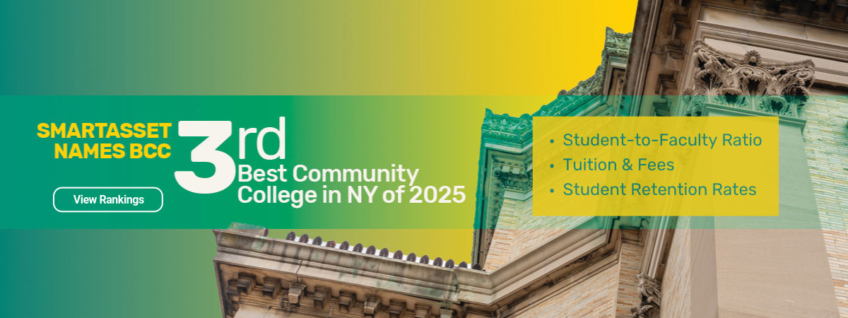 Web Banner for BCC Ranked 3rd Best Community College in NY in 2025 by SmartAsset