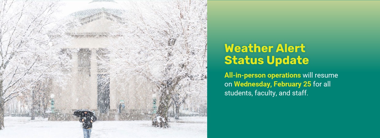 Campus reopening Image, for Wednesday, February 25