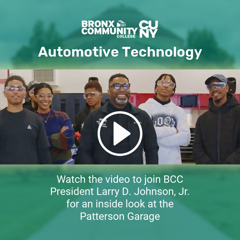 BCC's President Johnson with students of the Automotive Technology Program at BCC