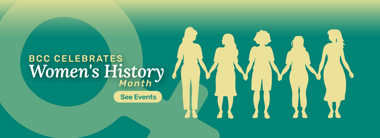 Womens History Month banner, click for events