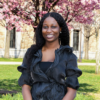 Photograph of Emmanuella Boachi, outdoors at Bronx Community College